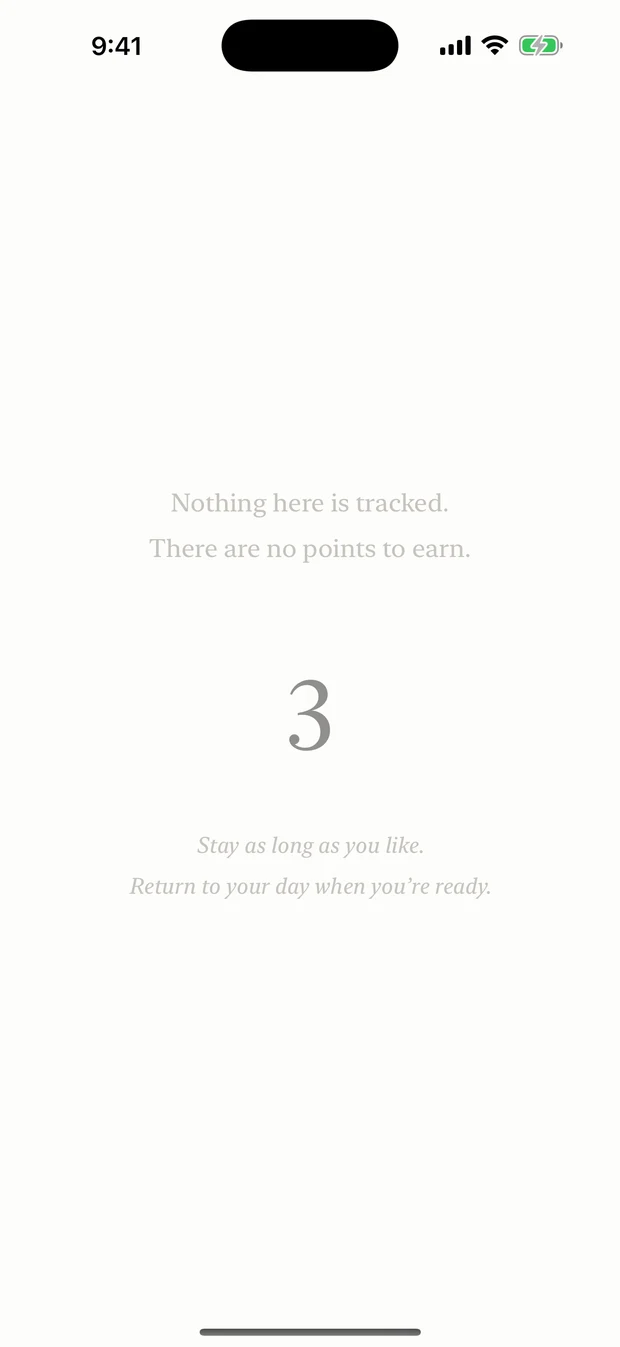 The settling countdown: nothing here is tracked, there are no points to earn